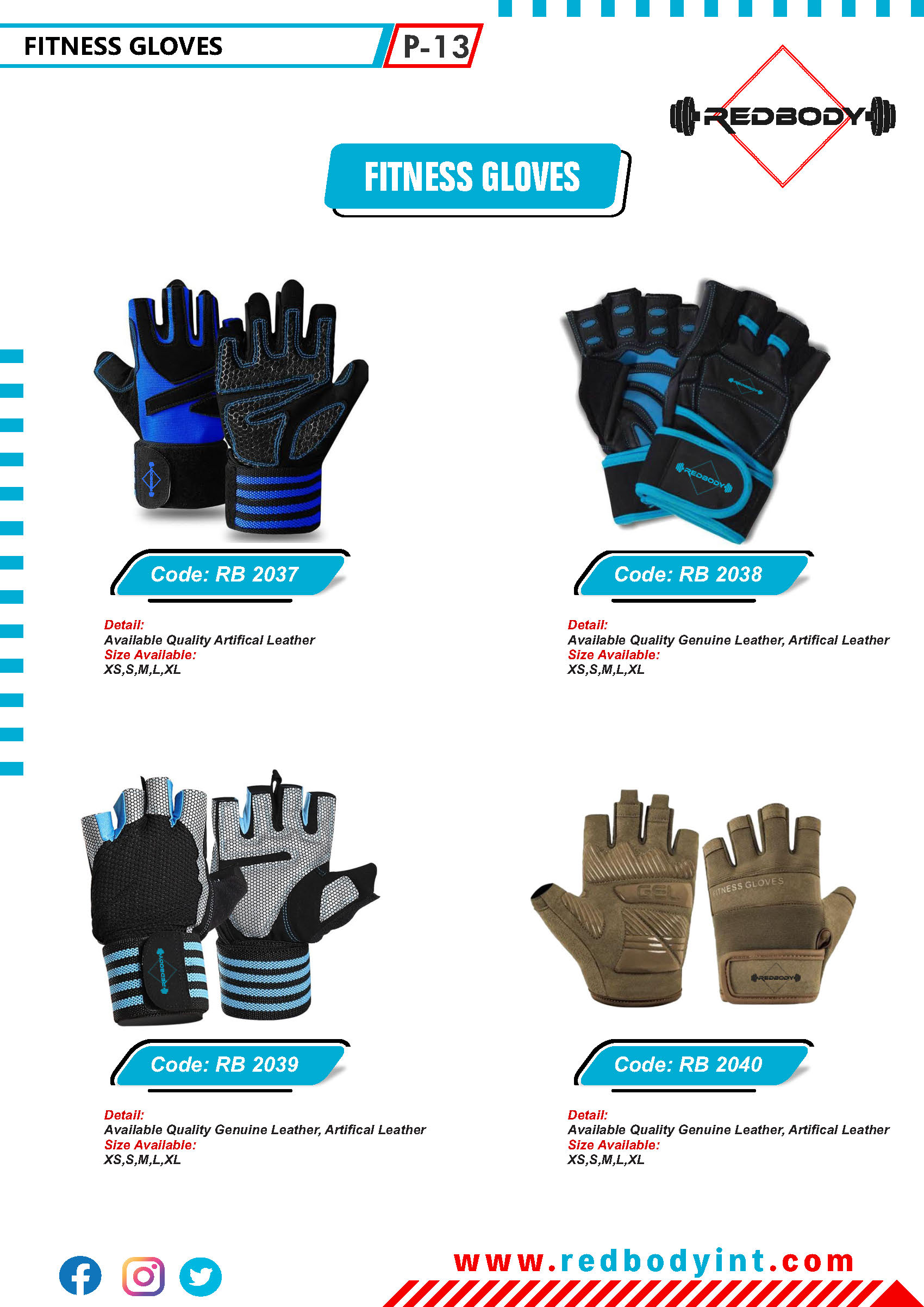 red-body-catalog_Page_013 Fitness Gloves - Image 1