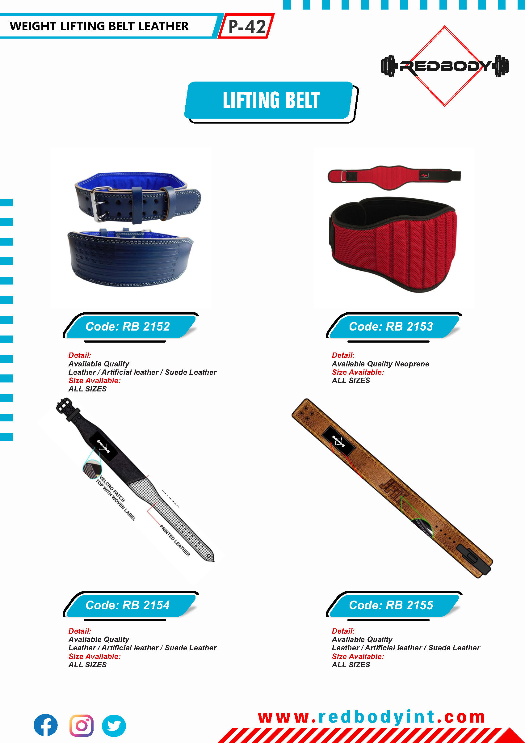 red-body-catalog_Page_042 Lifting Belts - Image 1