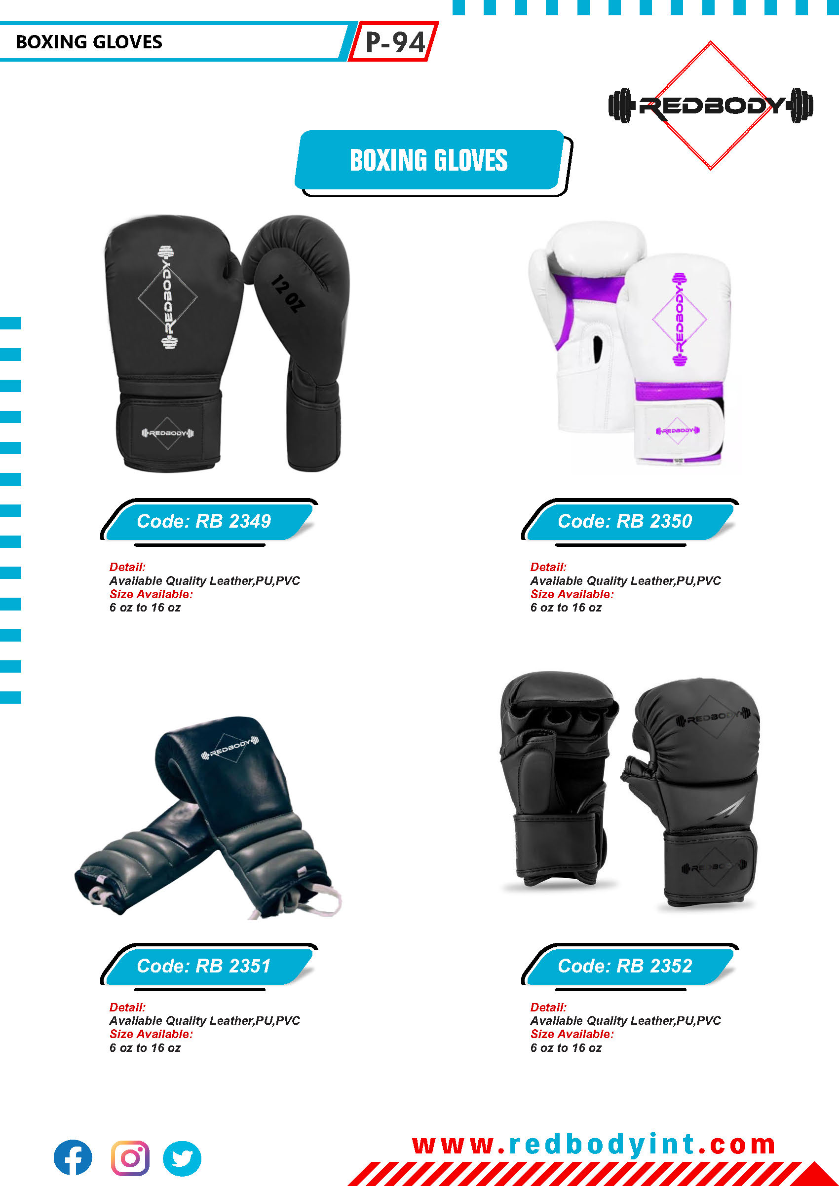red-body-catalog_Page_094 Boxing Gloves - Image 1